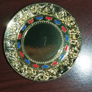 магнит металл тарелочка фото с логотипом