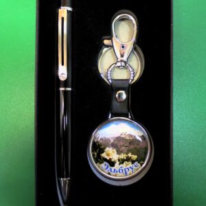 Подарочный набор ручка и брелок Эльбрус. Сувенирная продукция с логотипом Эльбрус